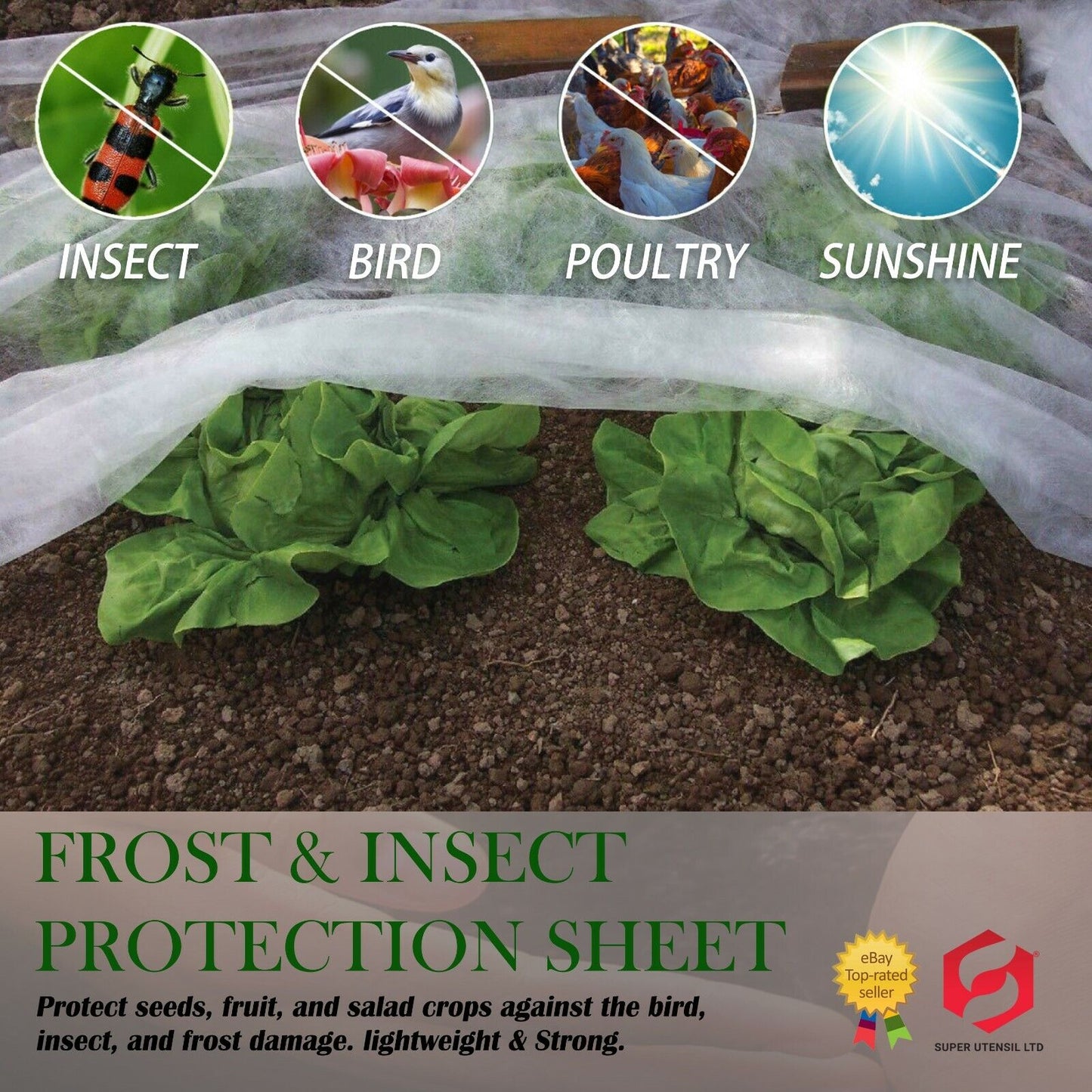 Plant Protection Frost & Insect Protective Fleece Sheet Garden 8X1.5M Each 2Pk