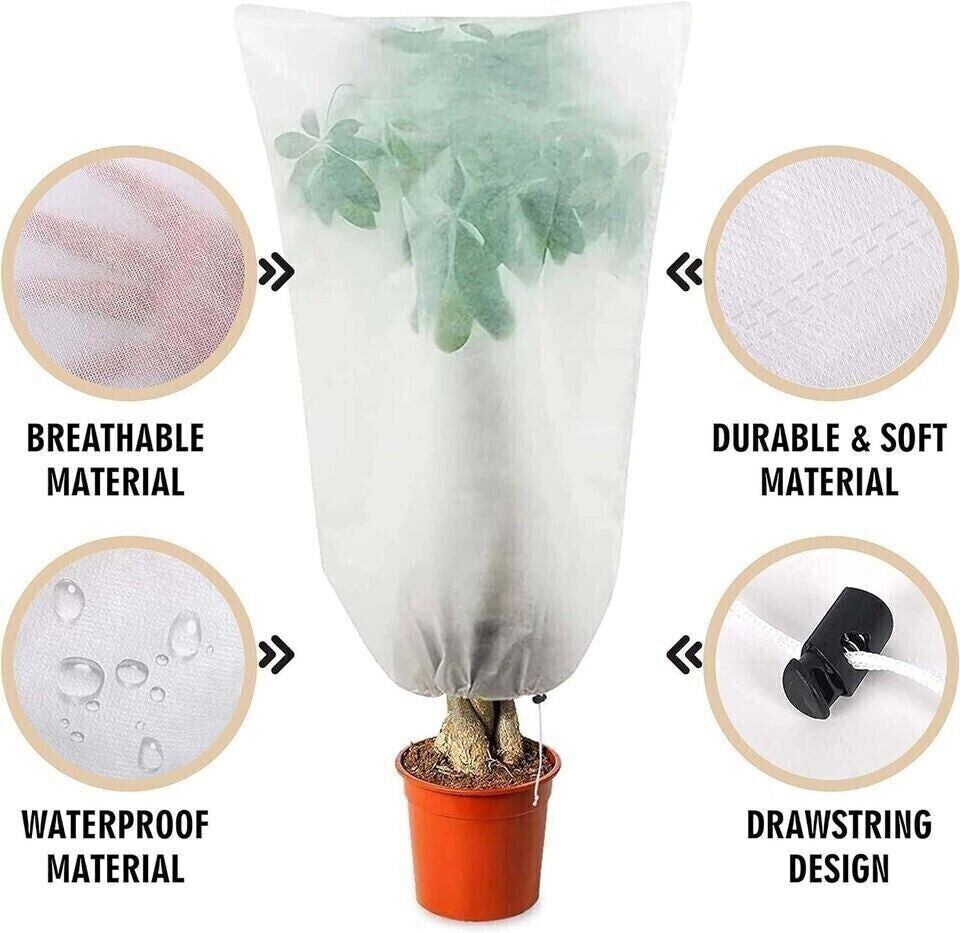 2X Frost Protection Bag 60X80 Jackets with Drawstring Plant Fleece Frost