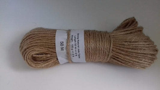 2 Ply Natural Brown Jute Hessian Burlap Twine Rustic String Cord Cord 50M Meters