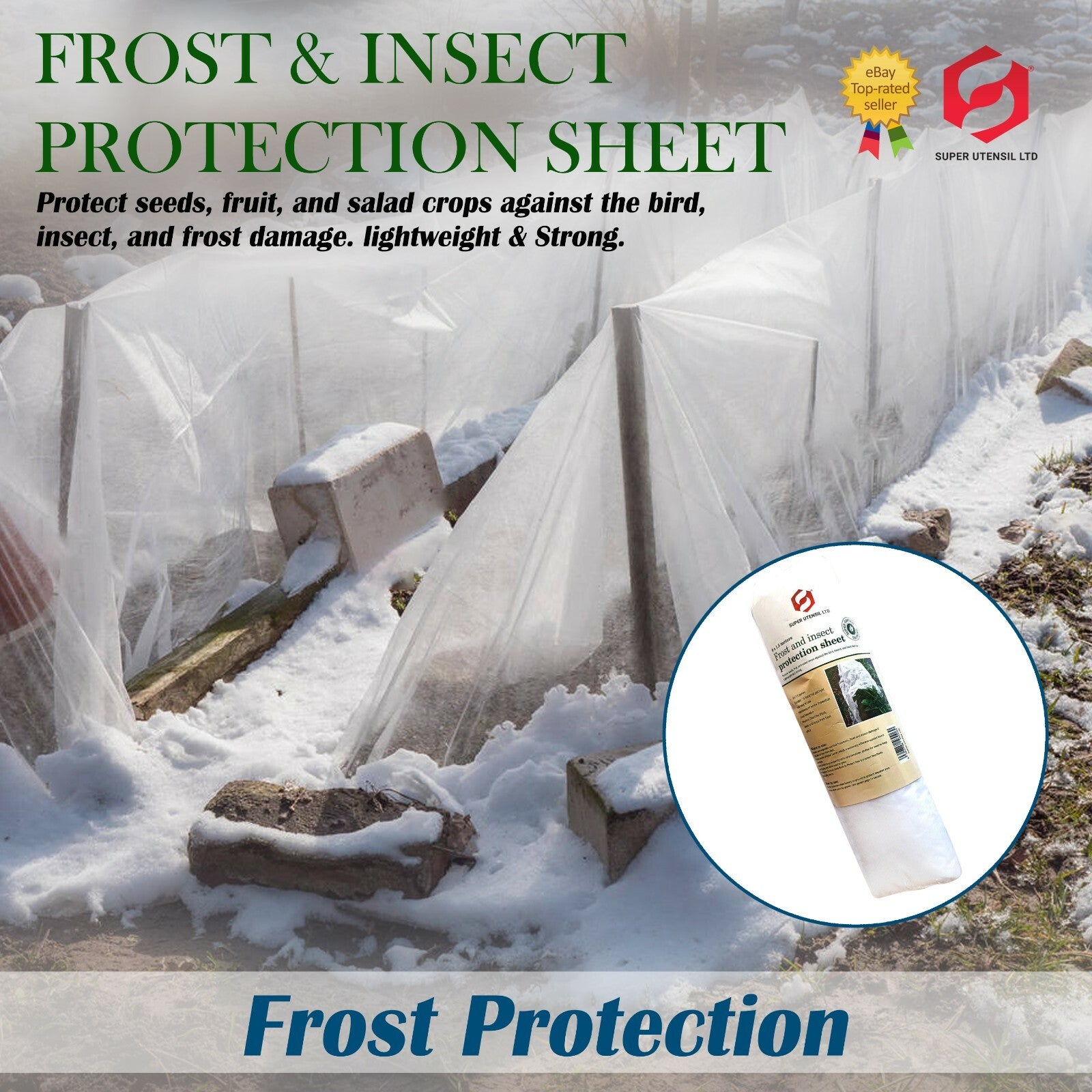 Plant Protection Frost & Insect Protective Fleece Sheet Garden 8X1.5M Each 2Pk